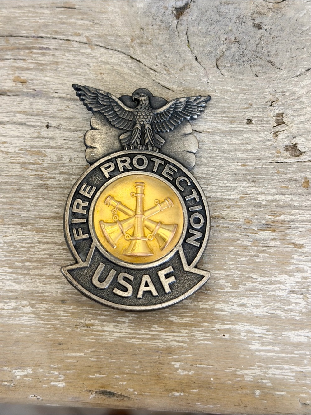 Vintage 70’s Cold War USAF Fire Protection Assistant Chief Badge. Authentic | LG